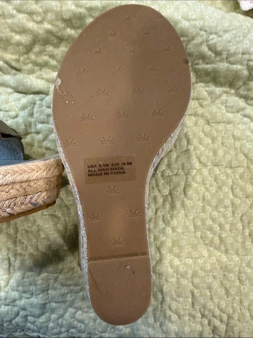 Silver Espadrille Wedge Slide